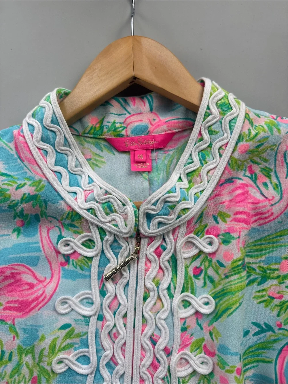 Lilly Pulitzer Jane Shift Dress Floridita Flamingo Print Sleeveless Womens 16 - Picture 4 of 8